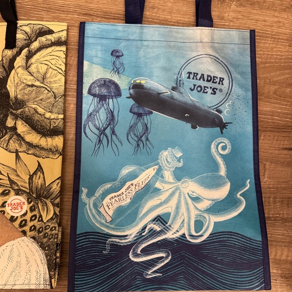 Trader Joe's Tote grocery bags with handles 3x - Picture 7 of 8